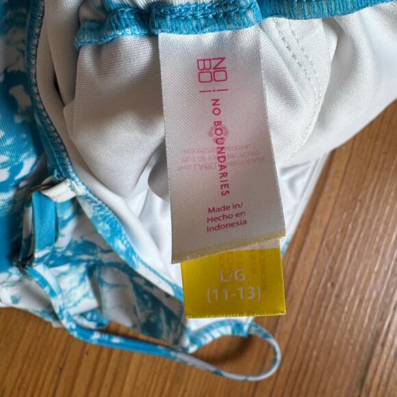 No Boundaries blue white tie dyed cheeky one piece swimsuit SIZE L - Picture 4 of 5